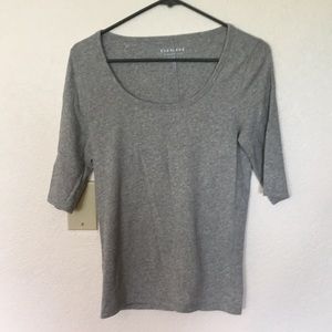 Everlane Pima Micro Rib Scoop-neck Tee